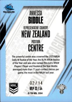 2024 NRL Traders Titanium - World In League Priority #WLP13 Annesa Biddle Back